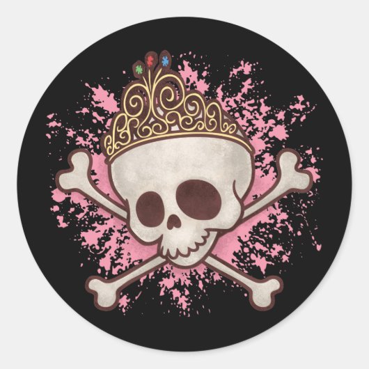 Pirate Princess-tiara Ronde Sticker (Voorkant)