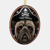 Pirate Pug Keramisch Ornament (Rechts)