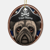 Pirate Pug Keramisch Ornament (Links)