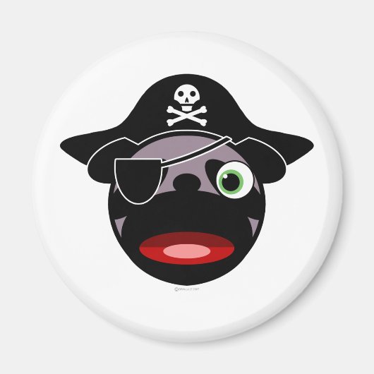 pirate pug magneet (Voorkant)