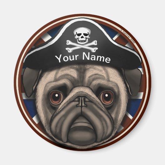 Pirate Pug Magneet (Voorkant)
