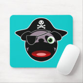 Pirate Pug Mousepad Muismat (Met muis)