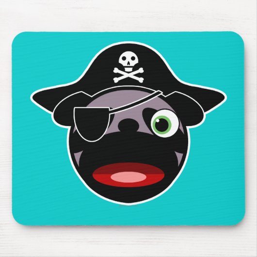 Pirate Pug Mousepad Muismat (Voorkant)