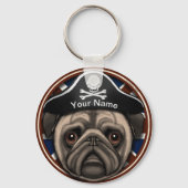 Pirate Pug Sleutelhanger (Voorkant)