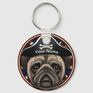 Pirate Pug Sleutelhanger