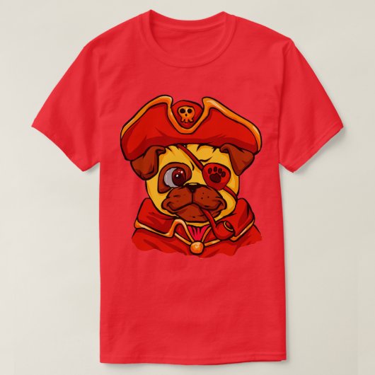 Pirate Pug T-shirt (Design voorkant)