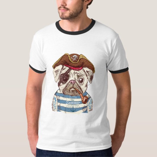 Pirate Pug T-shirt (Voorkant)