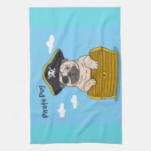 Pirate Pug Theedoek (Verticaal)