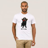 Pirate Pug - zwart T-shirt (Voorkant volledig)