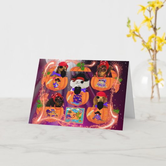 Pirate Pumpkin Pups' Kaart (Gele Bloem)