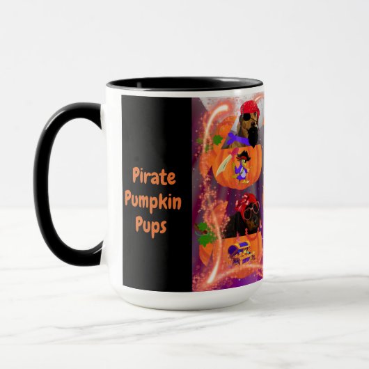 Pirate Pumpkin Pups Mug Mok (Links)