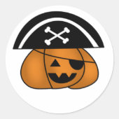 Pirate Pumpkin Ronde Sticker (Voorkant)