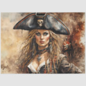 Pirate Queen | Nautical Caribbean Decoupage Paper Tissuepapier (Voorkant)