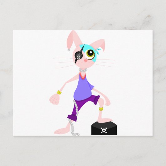 Pirate Rabbit Briefkaart (Voorkant)