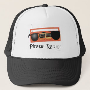 Pirate Radio Funny Music Cartoon Design Trucker Pet