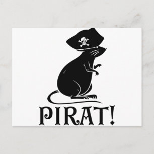 Pirate Rat   Pirate House Rat Rodent Gift Briefkaart