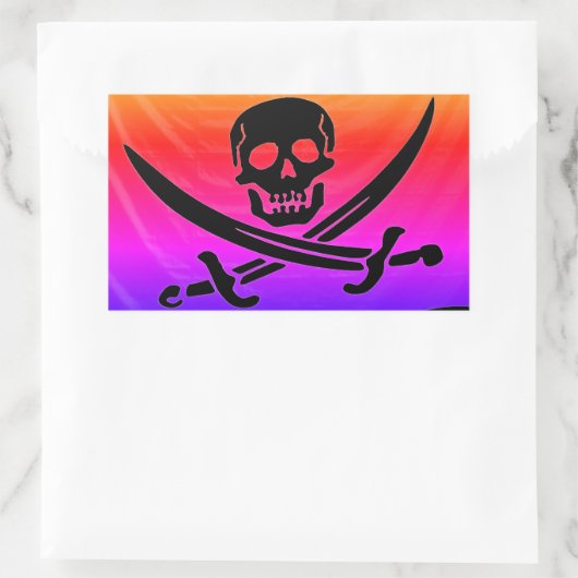 Pirate Rechthoekige Sticker (Tas)