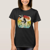Pirate Rex Dinosaur retro sunset Pie math T-shirt (Voorkant)