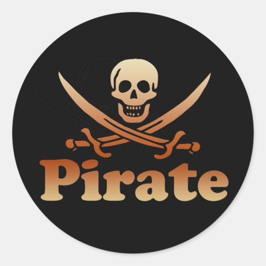 Pirate Ronde Sticker (Voorkant)
