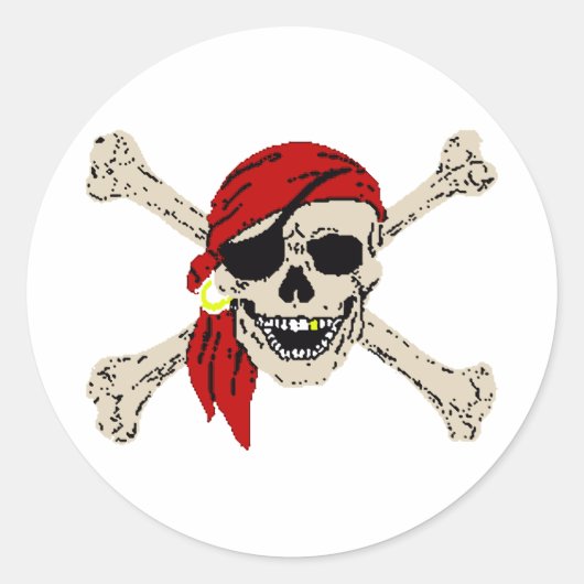 Pirate Ronde Sticker (Voorkant)