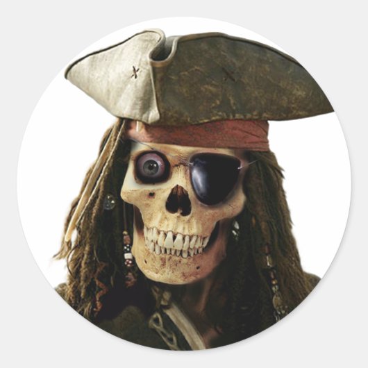 Pirate Ronde Sticker (Voorkant)