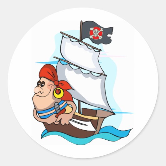 Pirate Ronde Sticker (Voorkant)