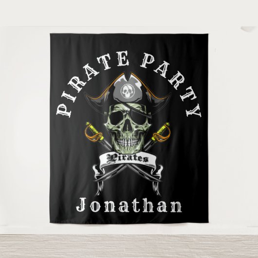Pirate Royal  Piratenfeest achtergrond Wandkleed (Voorkant)
