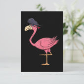 Pirate roze flamingo met epatch halloween RSVP kaartje (Staand voorkant)