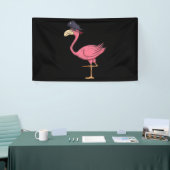 Pirate roze flamingo met epatch halloween spandoek (Beurs)