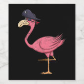 Pirate roze flamingo met epatch halloween wijn etiket (Enkel label)