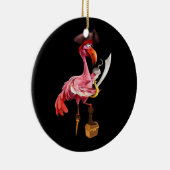 Pirate Roze Flamingo Party Meisjes Ooglapje Hallow Keramisch Ornament (Rechts)