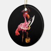 Pirate Roze Flamingo Party Meisjes Ooglapje Hallow Keramisch Ornament (Links)