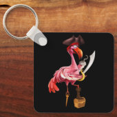 Pirate Roze Flamingo Party Meisjes Ooglapje Hallow Sleutelhanger (Voorkant)