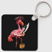 Pirate Roze Flamingo Party Meisjes Ooglapje Hallow Sleutelhanger (Achterkant)