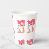 Pirate roze mermaids papieren bekers (Rechts)