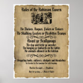 Pirate Rules of the Tavern Poster (Voorkant)