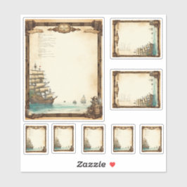 Pirate Sail Ships Menu kit Sticker