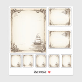 Pirate Sail Ships Menu kit Sticker