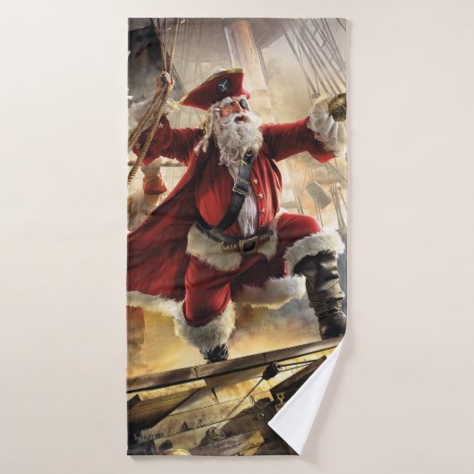 Pirate Santa Badhanddoek (Badhanddoek)