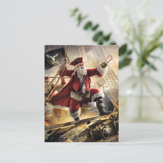 Pirate Santa Briefkaart (Staand voorkant)