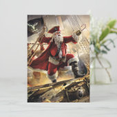 Pirate Santa Feestdagenkaart (Staand voorkant)
