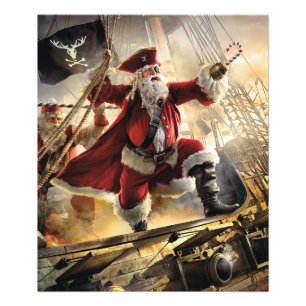 Pirate Santa Foto Afdruk