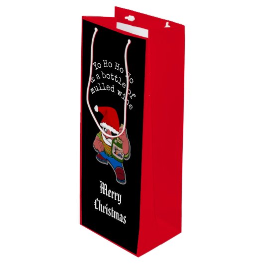 Pirate Santa Funny Mulled Wine Kerstmis Wijn Cadeautas (Voorkant Gekanteld)
