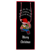 Pirate Santa Funny Mulled Wine Kerstmis Wijn Cadeautas (Voorkant)