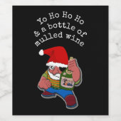 Pirate Santa Funny Mulled Wine Kerstmis Wijn Etiket (Enkel label)