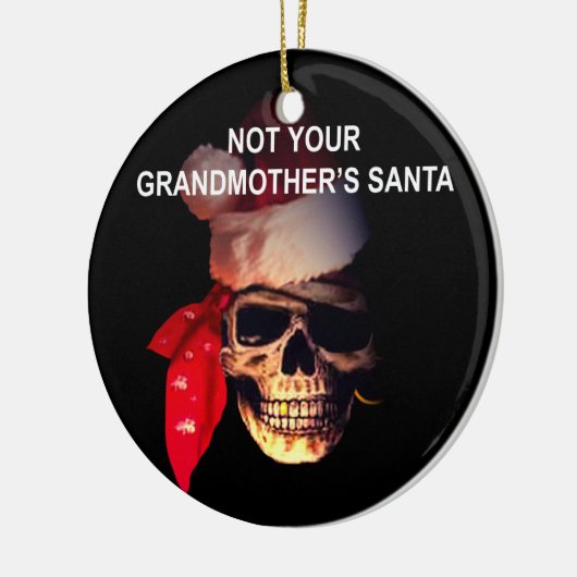 Pirate Santa Kerstversiering Keramisch Ornament (Links)