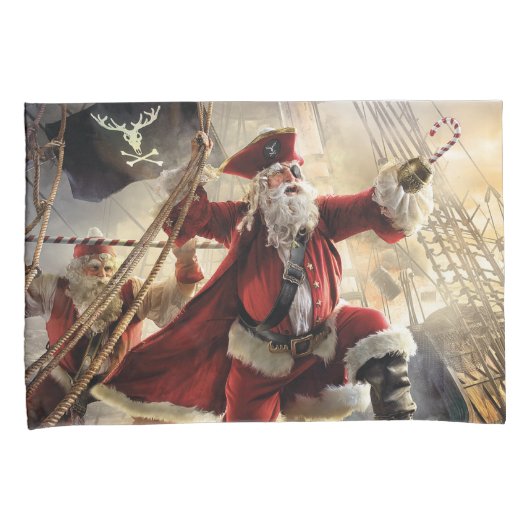 Pirate Santa Kussensloop (Voorkant-Rechts)