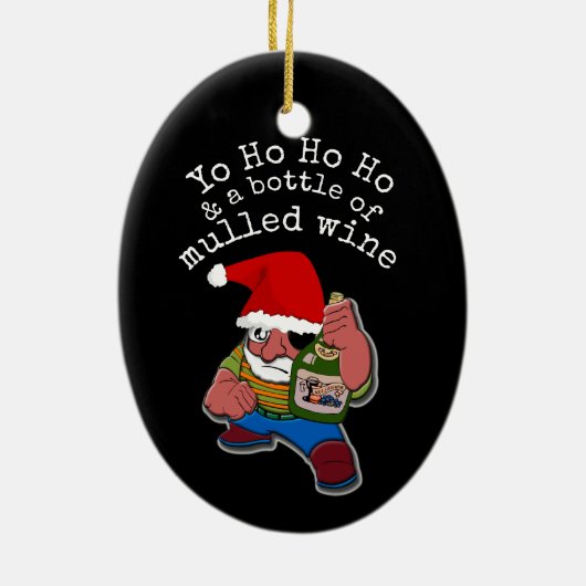 Pirate Santa Mulled Wine kerst Keramisch Ornament (Achterkant)