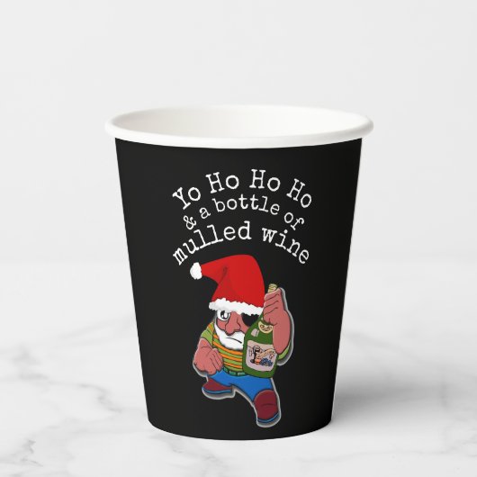 Pirate Santa Mulled Wine kerst Papieren Bekers (Achterkant)