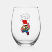 Pirate Santa Mulled Wine kerst Wijnglas Zonder Voet (Voorkant)